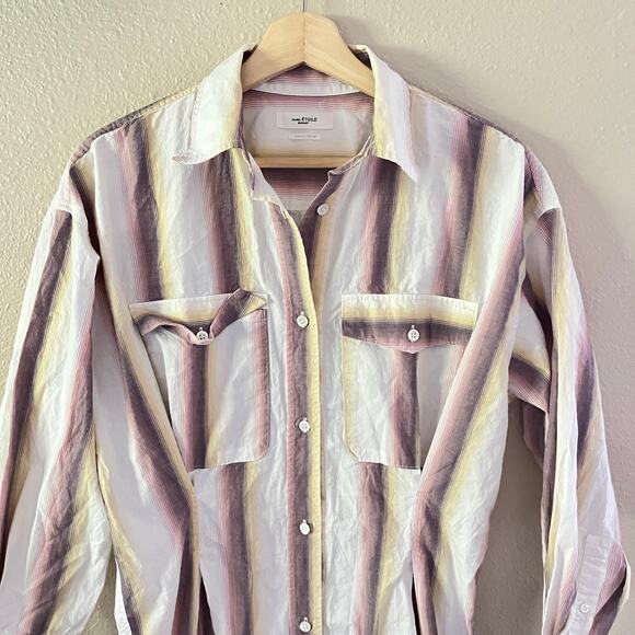 Isabel Marant Etoile Jady Striped Collared Shirt Dress - Picture 3 of 13